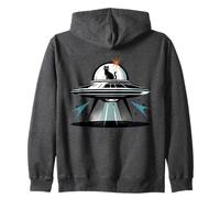 Midcentury Mid Century Cat Retro Atomic Age Space Capsule Felpa con Cappuccio