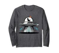 Midcentury Mid Century Cat Retro Atomic Age Space Capsule Maglia a Manica