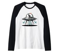 Midcentury Mid Century Cat Retro Atomic Age Space Capsule Maglia con Maniche Raglan