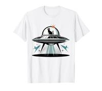 Midcentury Mid Century Cat Retro Atomic Age Space Capsule Maglietta