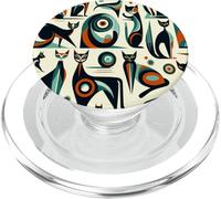 Midcentury Mid Century Cat Retro Atomic Age Space Modern PopSockets PopGrip per MagSafe