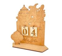 Middle East Festival Advents Calendars - Wooden Countdown Ornament with 30 Day Holiday Tracker, 6.69x6.3x2.36 Inches Arabic Date Decoration, Festive Wall Art, Spiritual Growth Tool for Kids