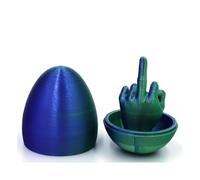 Middle Finger Easter Egg, Funny 3D Printed Middle Finger Egg, Surprise Unique Prank for Adult, Hilarious Prank Easter Gift (Blue Green)