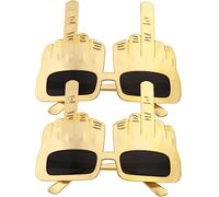 Middle Finger Eyeglasses, Creative Funny Glasses Novelty Party Sunglasses Middle Finger Fuc-k Off Hand Shape Eyeglasses for Bachelor Party Halloween Selfie Props 2pcs