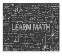 Middle School Math Poster Educational Chart for Classroom Canvas Wall Art Teaching Resource Decor(Framed,16x24inch(40x60cm))