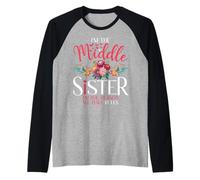 Middle Sister I'm The Reason We Have Rules Floral Butterfly Maglia con Maniche Raglan