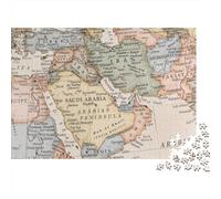 MiddleEastMap Puzzle Da 1000 Pezzi in Cartone Robusto Per Collezionisti, Puzzle Ultra Difficile, Gioco Di Festa, Miglior Regalo Per Collezionisti Appassionati Di Puzzle 70x50cm/1000pcs