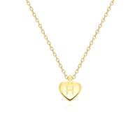MIDDLUX Collana con ciondolo a forma di cuore per donne e ragazze, regalo unico personalizzato per lei, collana con ciondolo a forma di lettera incisa su entrambi i lati, gioielli in stile minimalista