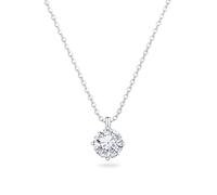 MIDDLUX Collana da donna con diamanti da 2,0 ct e zirconia cubica, regalo delicato, stile minimalismo, da indossare tutti i giorni, 16 inches with 2 inch extender, Acciaio inossidabile, Zirconie