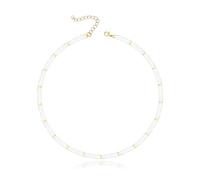 MIDDLUX Heishi Style - Collana girocollo da donna, con perle naturali, gioiello fatto a mano, idea regalo per lei, Cristallo, Quarzo