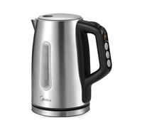 Midea 1,7 Litri Bollitore Elettrico Temperatura Regolabile, 5 Livelli di Temperatura, Acciaio Inox, Kettle 2200 W con Finestra di Visualizzazione, Funzione di Mantenimento in Caldo, Base a 360°