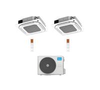 Midea Climatizzatore a Cassetta 4 Vie Dual Split MCA4U 9+9 con M2OE-18HFN8-Q Inverter R 32 Wi-Fi Optional Classe A++