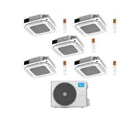 Midea Climatizzatore a Cassetta 4 Vie Penta Split MCA4U 9+9+9+9+9 con M5OE-42HFN8-Q Inverter R 32 Wi-Fi Optional Classe A++