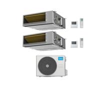 Midea Climatizzatore Canalizzato Dual Split serie A7 MTJ 9+9 con M2OE-18HFN8-Q Inverter R 32 Wi-Fi
