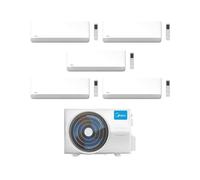 Midea Climatizzatore Penta Split serie Breezeless E 9+9+9+9+18 con M5OE-42HFN8-Q Inverter R 32 Wi-Fi Classe A++