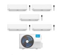 Midea Climatizzatore Penta Split serie Elegance 9+9+9+12+12 con M5OE-42HFN8-Q Inverter R 32 Wi-Fi optional Classe A++