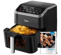 Midea Friggitrice ad aria calda capacità 5 l, tecnologia HeatXpress, 90% in meno di olio, risparmio energetico e tempo con 7 preset, finestra Easy View e luce, antiaderente