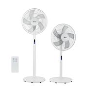 Midea FS40-18BR Ventilatore a Piantana, 3 in 1 Ventilatore Silenzioso 38 dB(A) con Display LED, Telecomando, Ventola a 5 pale, Funzione Turbo, Tomer 8 Ore, 8 Livelli di velocità, Oscillazione 85°