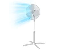Midea FS40-20M Ventilatore a Piantana 40W Altezza Regolabile Ventilatore Silenzioso 3 Livelli di Velocità, Oscillazione 80°, Colore Bianco