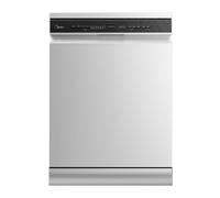Midea MDWEF1433DSS-WE, Lavastoviglie freestanding 14 su misura, cestino per posate, cestello superiore regolabile in altezza, Aqua Stop, Prepartenza, argento