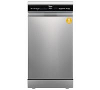 Midea Lavastoviglie MDWEF1034DSS-WE, Lavastoviglie indipendente 10 su misura, cestino per posate, cestello superiore regolabile in altezza, Aqua Stop, Prepartenza, argento