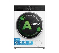 MIDEA MF205W90BA30/W-IT LAVATRICE, Caricamento frontale, 9 kg, 14 programmi, Profondità 60,5 cm, Giri 1400 rpm, Bianco, livello rumorosità centrifuga 72 dB(A