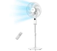 Midea MFS400R0APW Ventilatore a Piantana 50W Ventilatore Silenzioso con Display LED Telecomando Ventola a 7 Pale Oscillazione Grande 8H Timer 3 Livelli di Velocità