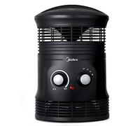 Midea NF18-17PA - Mini termoventilatore da 1800 W, con oscillazione a 360 °, 2 livelli di riscaldamento, termostato programmabile, silenzioso, riscaldatore termico, nero