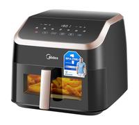 Midea XL Friggitrice ad Aria 8.5 L, Air Fryer 8 in 1 con Cestello Trasparente e Luce, Cassetto extra larghe, max 200 °C, Senza Olio, Componenti Antiaderenti Lavabili in Lavastoviglie, 2200W