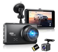 Miden 4K+1K Doppia Dashcam,Scheda SD 64G,2160P+1080P UHD Telecamera per Auto,Dash Cam Auto IPS 3.2" con Grandangolo di 336°,G-Sensor,Visione Notturna,WDR,Monitor di Parcheggio,Registrazione in Loop