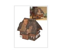 Midene Casetta luminosa in ceramica, realizzata a mano, miniature artistiche, vecchia casa nella Foresta Nera, Germania, D212AR