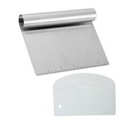 Midgreyeye 2 Pezzi Taglia Impasto Con Scala Graduata In Acciaio Inox, Raschietto Per Pasta,tarocco Per Impasti Multiuso,Spatola tagliapasta Per Torte, Pizza, Torte, Dough(15 * 11,3+13,5 * 9,1cm)
