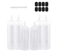 midgreyeye 6 pezzi biberon cucina 4 pezzi 500 ml e 2 pezzi 360 ml Capacità totale 2720 ml squeeze bottle, squeezer cucina, dispenser olio, oliera plastica da chef, flacone dosatore(18 oz + 12 oz)