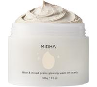 Midha Maschera Illuminante al Riso e Cereali Misti, Maschera Viso Lavabile