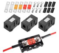Midi, 4 portafusibili per auto, con 6 pezzi, 40 A, 50 A, 80 A, Mega portafusibili per auto, barche, suv, camion, veicoli, con 8 clip di sicurezza terminale