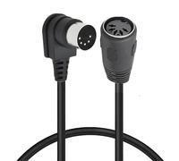 MIDI - Cavo di prolunga DIN, MIDI 5 pin DIN 90 gradi da spina maschio a femmina audio MIDI/AT cavo adattatore per tastiera MIDI sintetizzatore, organo, pianoforte elettrico, chitarra MIDI (50 cm)