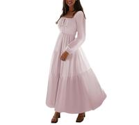 Midi Corset A Line Dress Flowy Sundress Party Wedding Guest Dresses, Colore: rosa., S