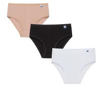Midi Donna Basic Mutande a Vita Media Cotone Elasticizzato E395 Aderisce alla Pelle, Intimo Pratico e Comodo, sensazione Pulito e Benessere (n°6 (Taglia XL), 3 Bianchi + 3 Neri + 3 color Pelle)