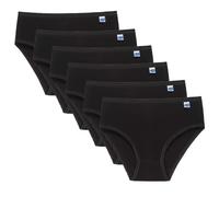Midi Donna Basic Mutande a Vita Media Cotone Elasticizzato E395 Aderisce alla Pelle, Intimo Pratico e Comodo, Sensazione Pulito e Benessere (n°3 (Taglia S), 6 Slip Neri)