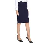 Midi Matita Gonna Gonna a tubino da donna, da hostess, da lavoro, a vita alta, attillata, tinta unita, elastica, vestibilità aderente, lunghezza al ginocchio, da ufficio, da donna(Deep blue,S)