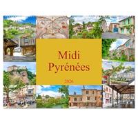 Midi-Pyrénées (calendario da parete 2026 DIN A2 quer), calendario mensile Calvendo