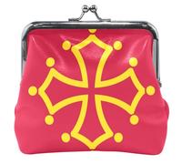 Midi Pyrénées Flag personalizzato portamonete in pelle per le donne carino fibbia bacio blocco ragazze cambio portamonete, Bandiera Midi-Pirenei, classico