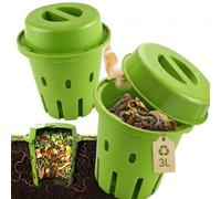 MidingChai 2 pezzi Fattoria sotterranea di vermi con coperchio, bidone per compost in PVC con foro di ventilazione, kit di base organico per il miglioramento del suolo nelle piante, compostiera per