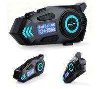 MidingChai K09 Interfono Moto, Kit Vivavoce Moto Bluetooth 5.4, Sistema Comunicazione Duo Interfono Moto 500 m, Auricolare con Display Digitale/IPX8 Impermeabile/HIFI/FM (1 pz)