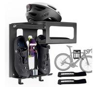MIDINGCHAI Porta Bici da Muro, con Spazio per Casco e Scarpe da Ciclismo, Gancio Bici Muro con 2 Cinghie, Appendi Bici da Muro ideale come Stazione di Riparazione