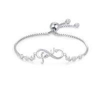 Midir&Etain Bracciale da donna con simbolo dell'infinito, in argento Sterling 925, con Gesù e fede, gioiello cristiano, regalo di compleanno, M, Argento sterling, Pietra preziosa zircone