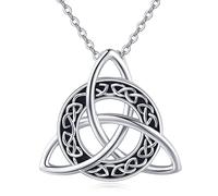 Midir&Etain Collana con fiocco celtico collana con ciondolo con nodo Trinità in argento 925 amuleto gioielli celtici regali irlandesi per donne uomini, Argento sterling