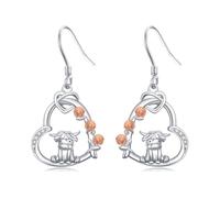 Midir&Etain Orecchini da donna a forma di mucca delle Highland, in argento Sterling 925, ipoallergenici, regalo di compleanno per la festa della mamma, per moglie e mamma, Medio, Argento sterling