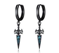 Midir&Etain Piuma/spada/pizzo/croce/stella di David orecchini pendenti per uomini e donne in argento Sterling 925 punk orecchino malachite turchese gioielli regalo di compleanno, Klein, Argento