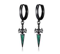 Midir&Etain Piuma/spada/pizzo/croce/stella di David orecchini pendenti per uomini e donne in argento Sterling 925 punk orecchino malachite turchese gioielli regalo di compleanno, Klein, Argento